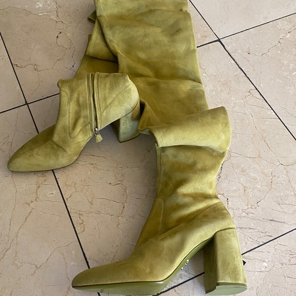 COPY - Prada Suede over the Knee yellow/green boot size 40IT - Picture 11 of 13
